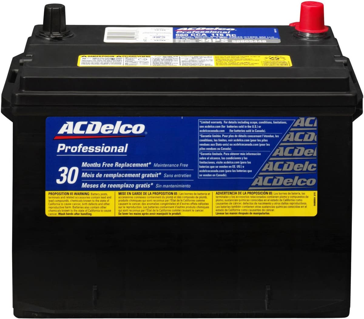 ACDelco 34PS Battery – Group 34, 660 CCA